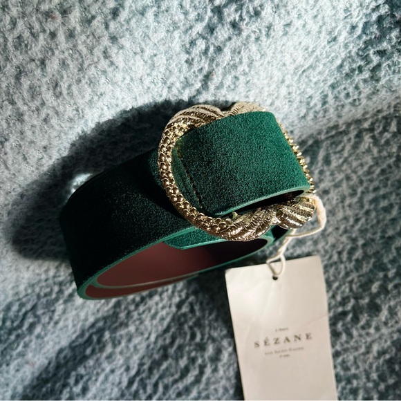 (RARE) NWT Sézane Artemis Belt in Bottle Green - Picture 4 of 9